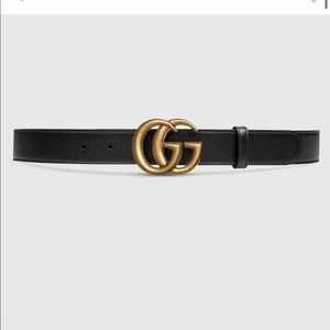 Gucci leather belt with Double G buckle